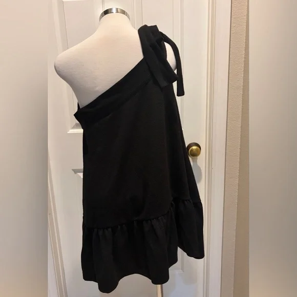 Free people Black One-Shoulder Dress with Bow - Picture 3 of 8